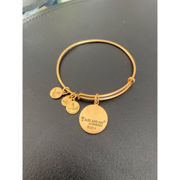 Alex and Ani / Gold "J" Initial Charm Bangle - Picture 3 of 3